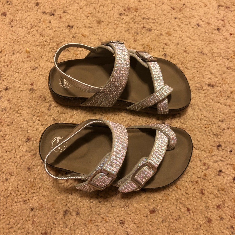 Size 8 Silver sparkle sandals